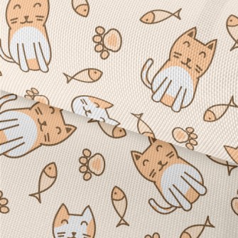 Sitting Round Cat Waterproof Oxford