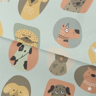 Portraits Of Various Dogs Waterproof Oxford