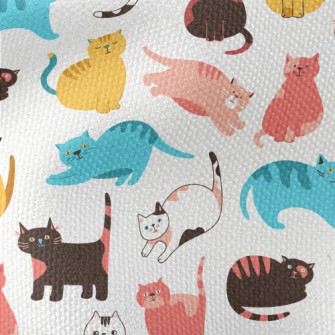 Colorful Fat Cat Waterproof Canvas