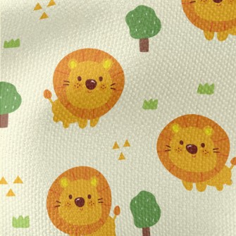 Cute Big Head Lion Waterproof Canvas