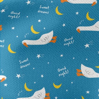 White Goose Sleeping At Night Waterproof Canvas