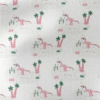 Pink Herbivorous Dinosaur Waterproof Canvas