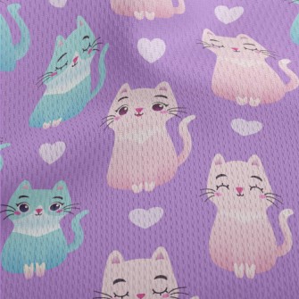 Sitting Cute Cat Athletic Mesh Flat Back