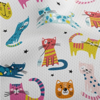 Various Colorful Cats Athletic Mesh Flat Back