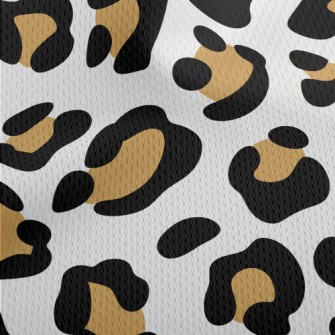 Beautiful Leopard Print On Whi Athletic Mesh Flat Back