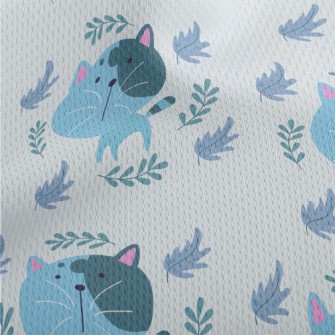 Blue Big Head Cat Athletic Mesh Flat Back
