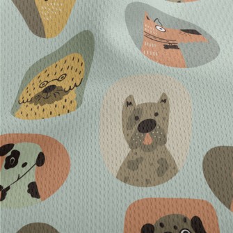 Portraits Of Various Dogs Athletic Mesh Flat Back
