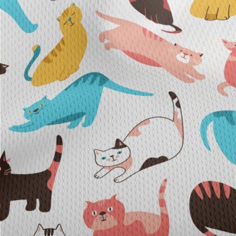 Colorful Fat Cat Athletic Mesh Flat Back