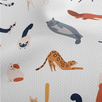 Cute American Style Cat Athletic Mesh Flat Back