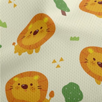 Cute Big Head Lion Athletic Mesh Flat Back