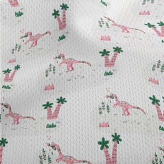 Pink Herbivorous Dinosaur Athletic Mesh Flat Back