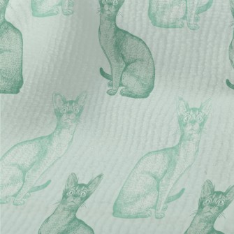 Realistic Hand Drawn Mint Cat Terry