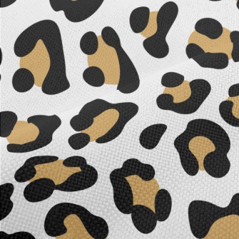 Beautiful Leopard Print On Whi Performance Linen
