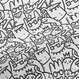 Black And White Strange Alien Performance Linen