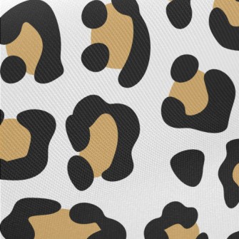 Beautiful Leopard Print On Whi Twill