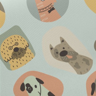 Portraits Of Various Dogs Twill