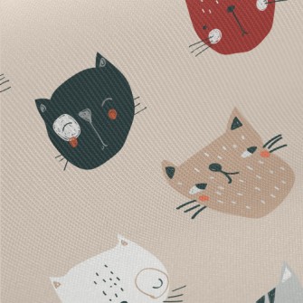 Cute Cats In Various Shapes Twill