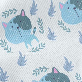 Blue Big Head Cat Standard Corduroy