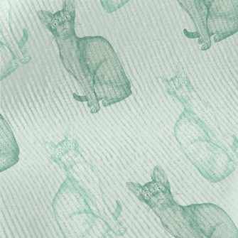 Realistic Hand Drawn Mint Cat Standard Corduroy