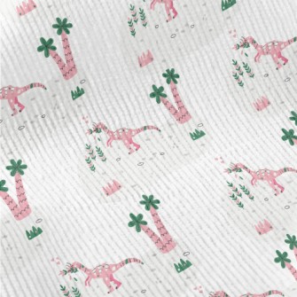 Pink Herbivorous Dinosaur Standard Corduroy