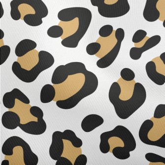 Beautiful Leopard Print On Whi Dobby