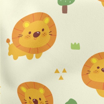 Cute Big Head Lion Stretch Ponte