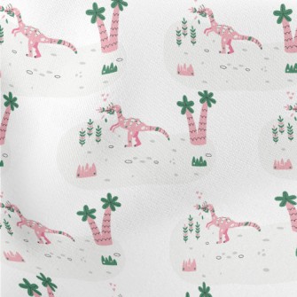 Pink Herbivorous Dinosaur Stretch Ponte