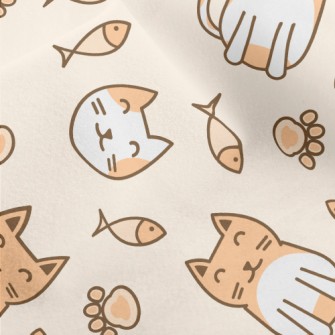 Sitting Round Cat Micro Fleece