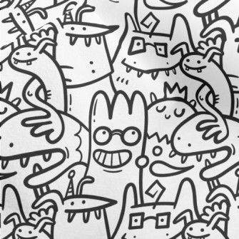 Black And White Strange Alien Micro Fleece