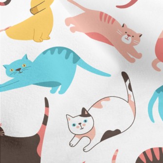 Colorful Fat Cat Micro Fleece