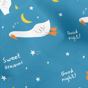 White Goose Sleeping At Night Micro Fleece