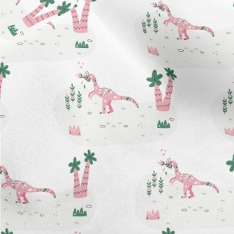 Pink Herbivorous Dinosaur Micro Fleece