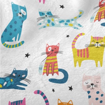 Various Colorful Cats Minky