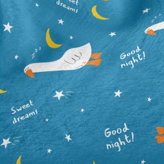 White Goose Sleeping At Night Minky
