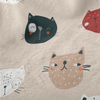 Cute Cats In Various Shapes Minky