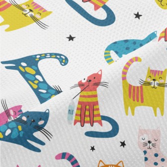 Various Colorful Cats Piqué