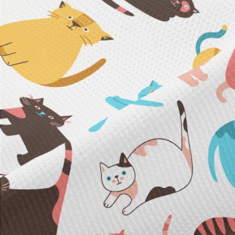 Colorful Fat Cat Piqué