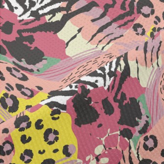 Colorful Abstract Animal Print Piqué