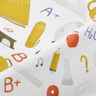 School Supplies And Knowledge Piqué