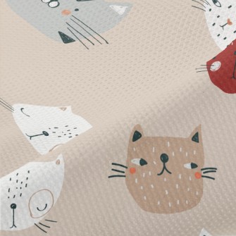 Cute Cats In Various Shapes Piqué