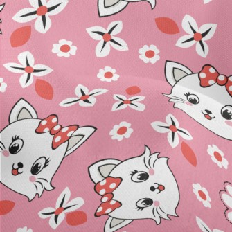 Pretty Cat With Bow Lightweight Performance Linen