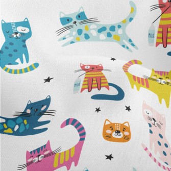 Various Colorful Cats Lightweight Performance Linen