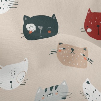 Cute Cats In Various Shapes Lightweight Performance Linen