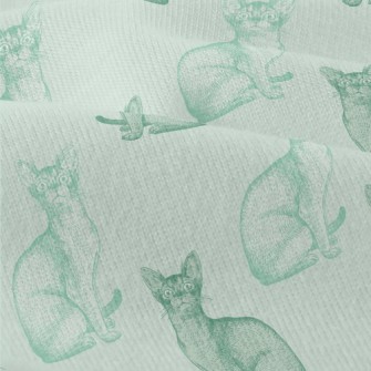 Realistic Hand Drawn Mint Cat Modern Jersey