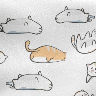 Lazy Cat Lying On The Ground Jersey Backed Fleece
