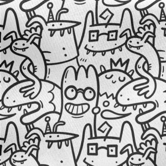 Black And White Strange Alien Jersey Backed Fleece