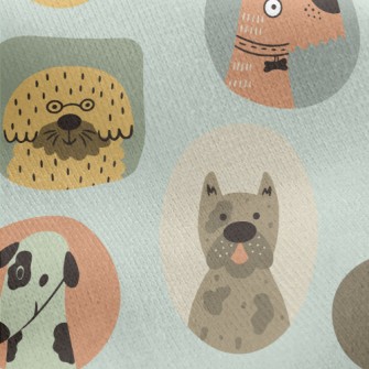 Portraits Of Various Dogs Jersey Backed Fleece