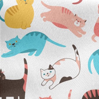 Colorful Fat Cat Jersey Backed Fleece