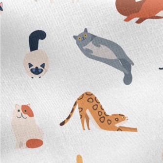 Cute American Style Cat Jersey Backed Fleece