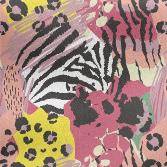 Colorful Abstract Animal Print Jersey Backed Fleece